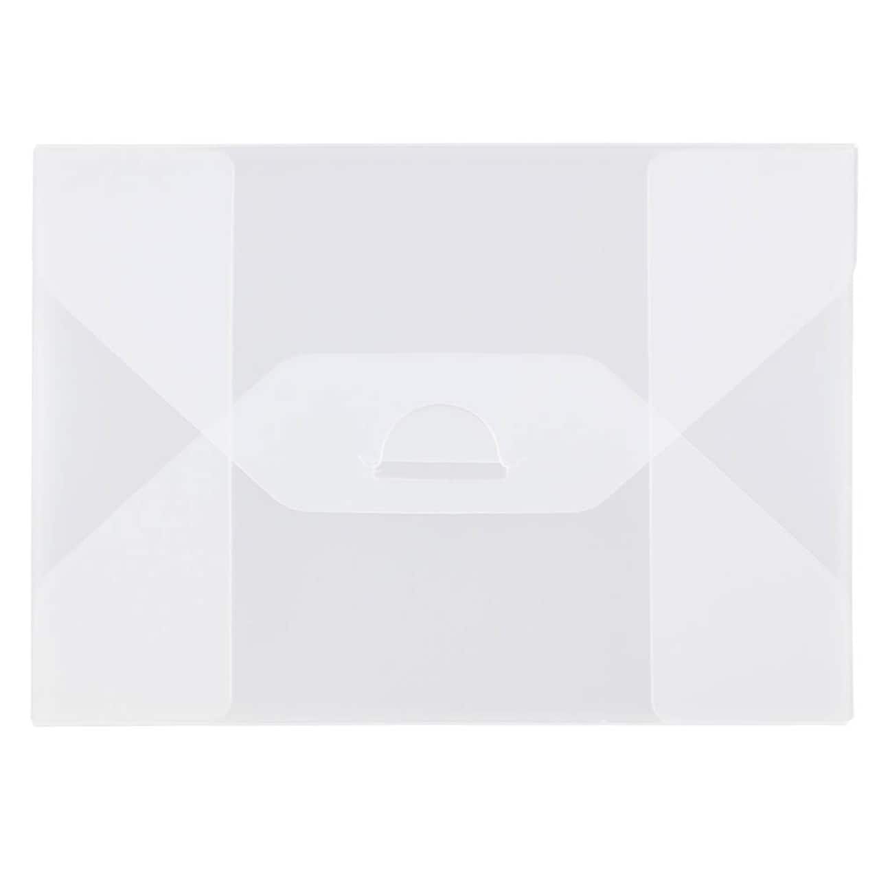JAM Paper 5.5" x 7.5" Clear Frost Tuck Flap Closure Plastic Envelope